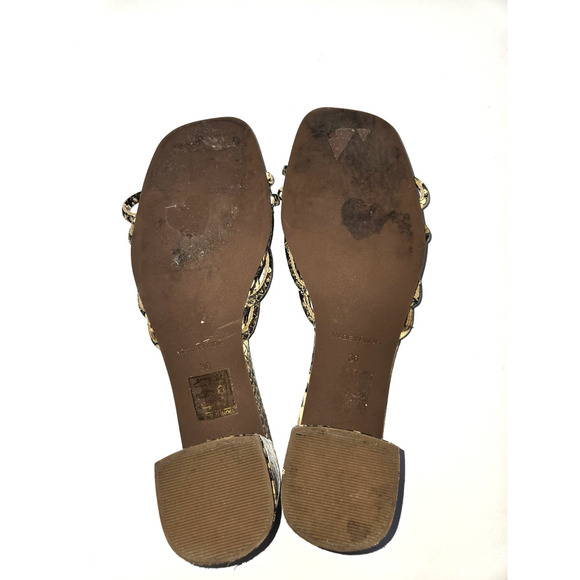 Free‎ People Petra Size 36 US 6 Slip On Heel Sandals Strappy Python Snake Print - Picture 3 of 10